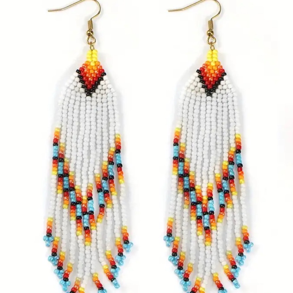Colorful Beaded Dangle Earrings
